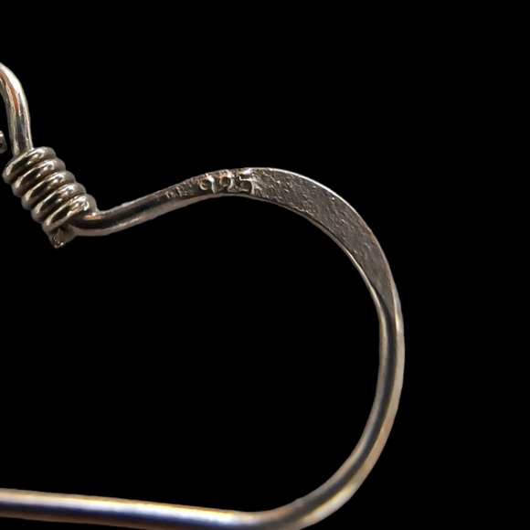 Red Coral & Sterling Silver Dreamcatcher Dangle Earrings - Picture 8 of 8